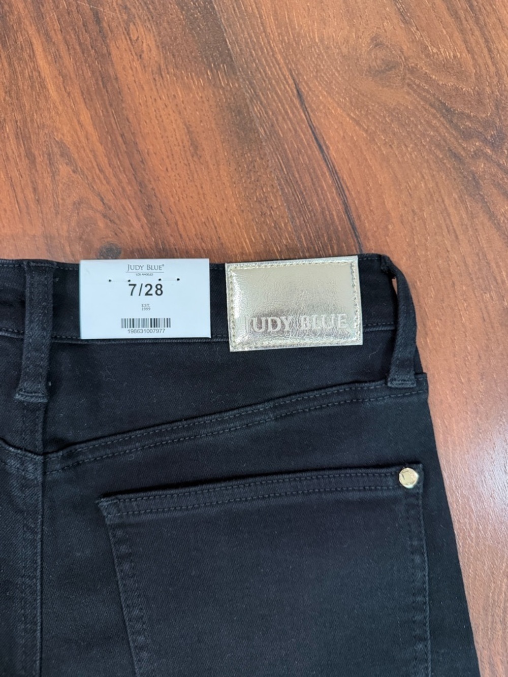 NWT Judy Blue High Waisted Retro Wide Leg Black Denim Jeans Sz 7/28 - Picture 14 of 16